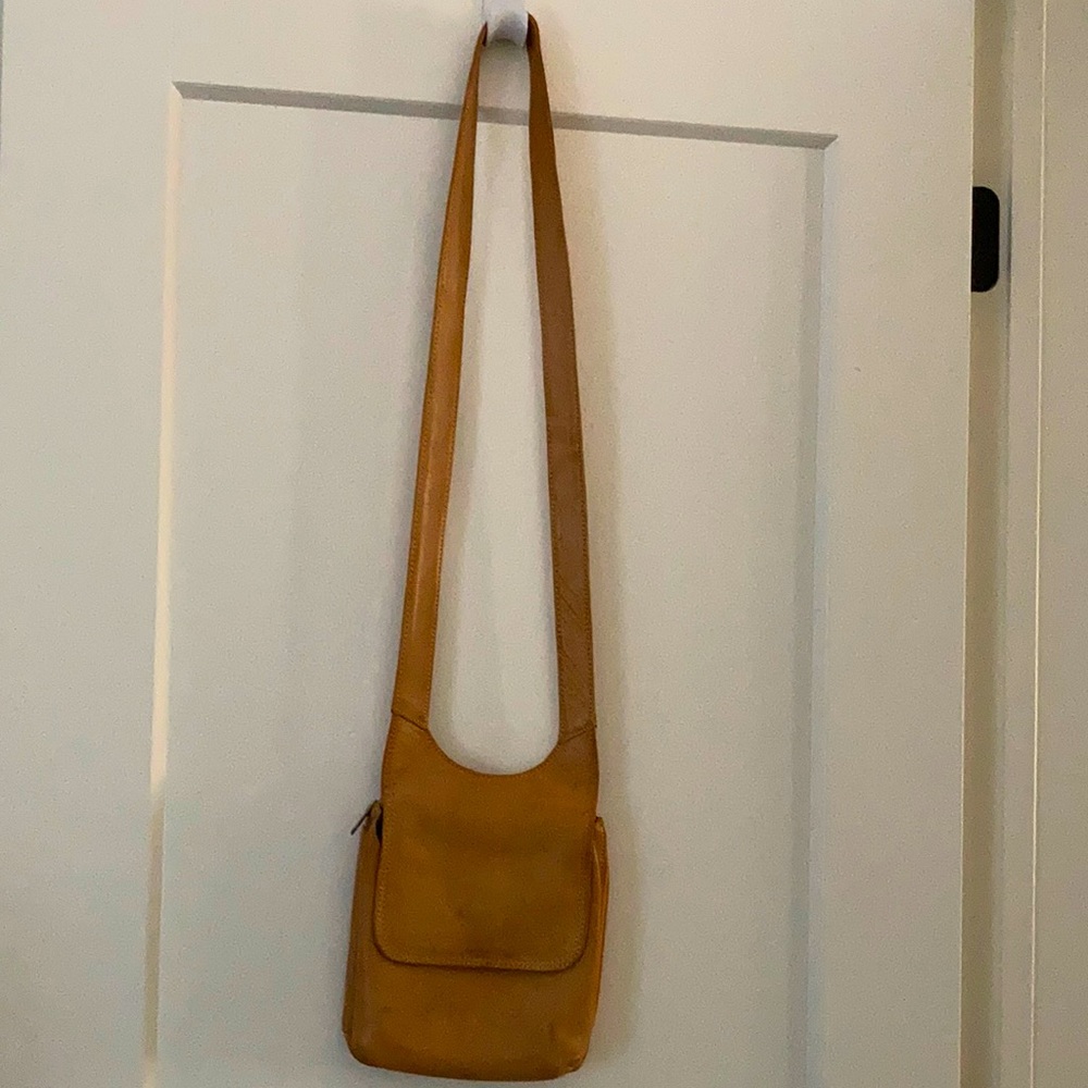 All leather crossbody bag.